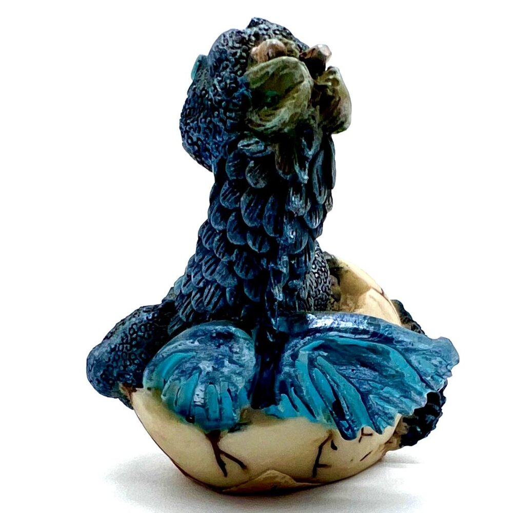 Dragon Hatchling Egg Figurine Fantasy Decor Collectible Miniature Blue Green - Picture 6 of 7